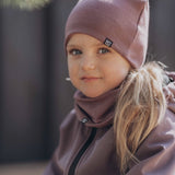 Children's hat with a tunnel scarf