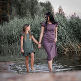 Long dress with frills