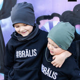 Children's hat with a tunnel scarf