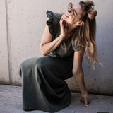 Long dress with frills