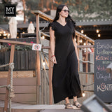 Long dress with frills