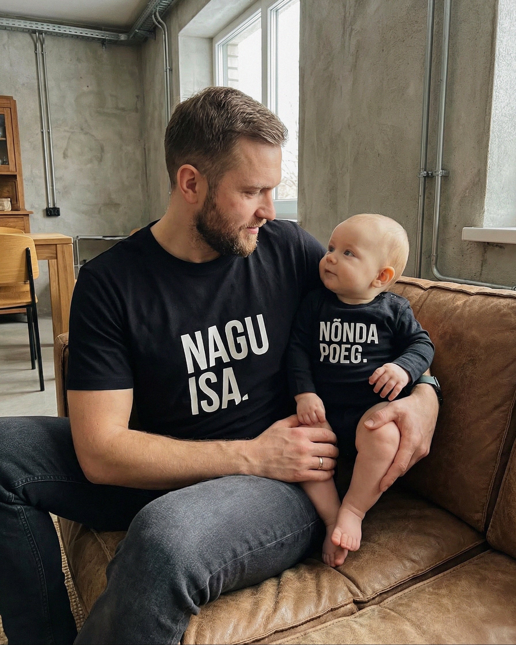 T-shirt set NAGU ISA. NÕNDA POEG.
