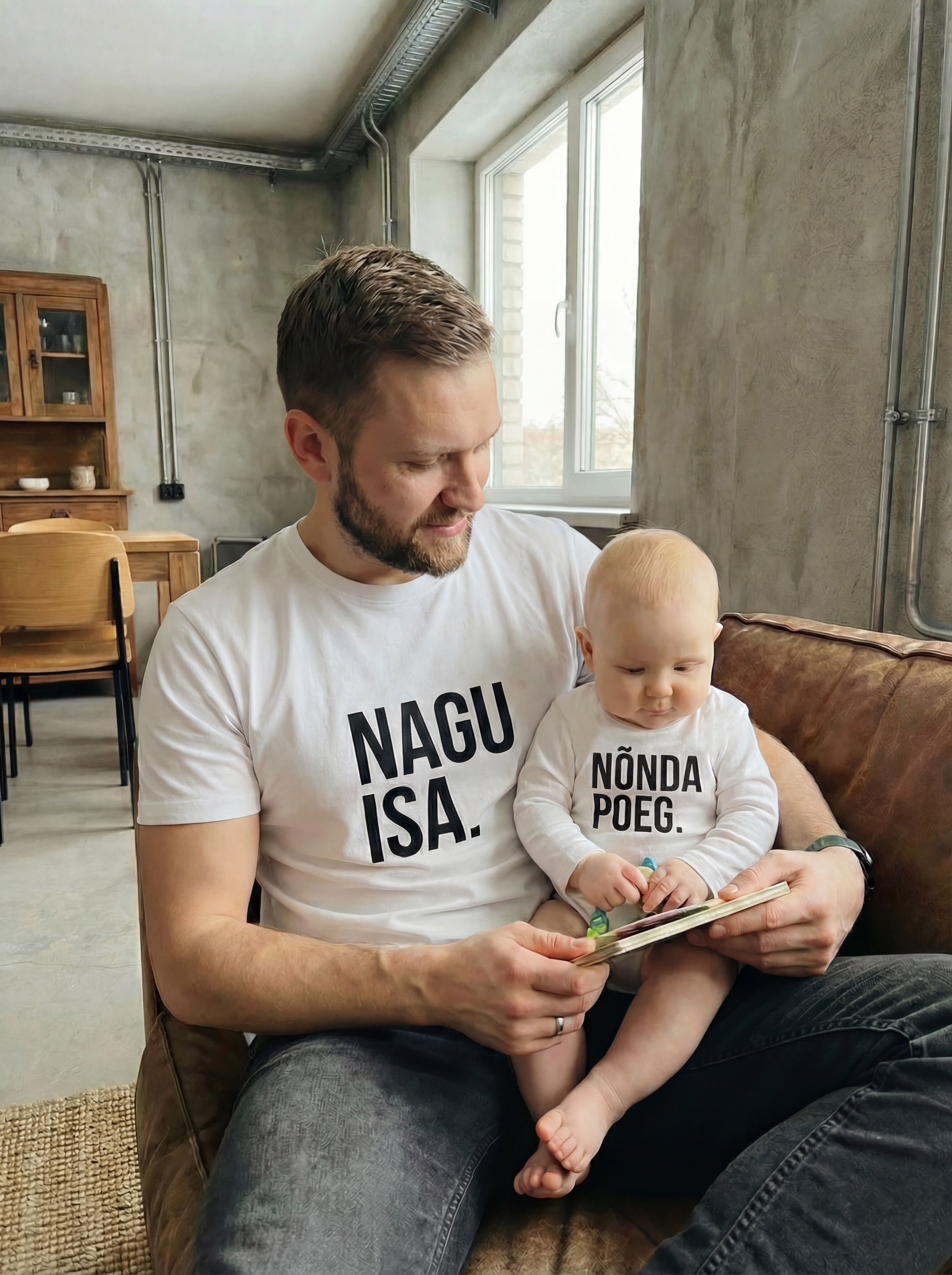T-shirt set NAGU ISA. NÕNDA POEG.